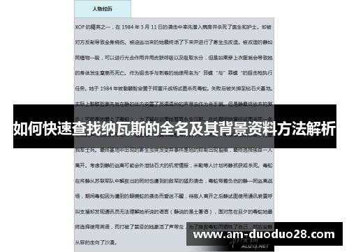 如何快速查找纳瓦斯的全名及其背景资料方法解析