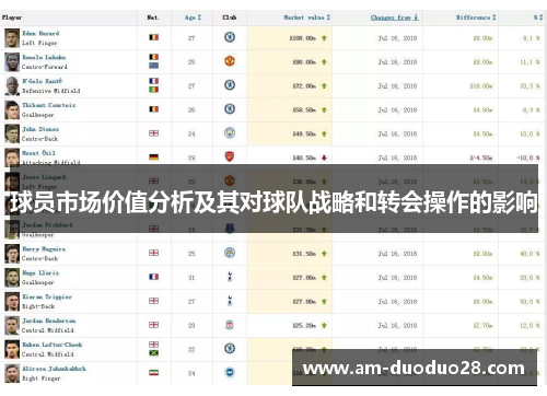 球员市场价值分析及其对球队战略和转会操作的影响